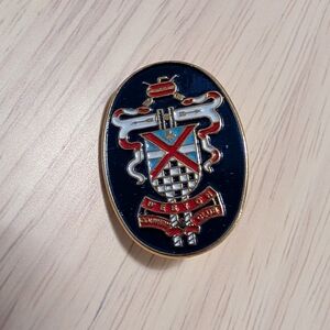 Enamel Crest Lapel Pin in Navy, Red and Gold
